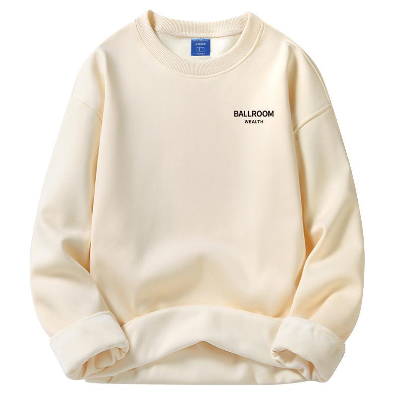 Толстовка с капюшоном мужская весна, осень и зима 420 г плотная молодежная круглая горловина свободная повседневная куртка с капюшоном L [Recommended 105-62.5kg]