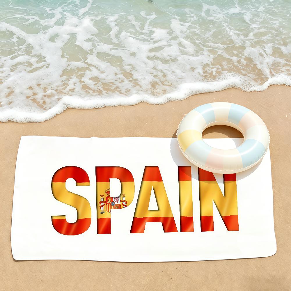 Flag of Espana Spainish Spain Towel Drying Bath Towel Applicable To Light Swimming Camping Yoga Beach Out