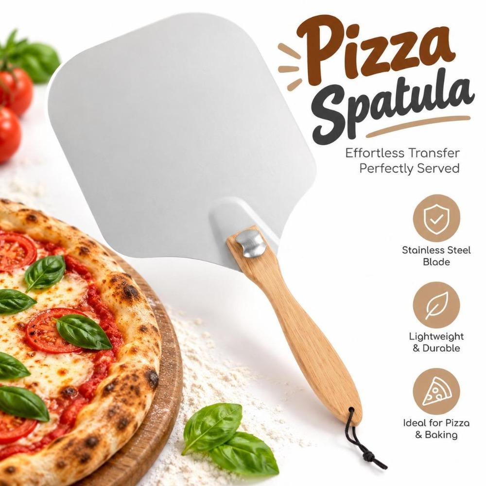 Collapsible Handle Pizza Peel Wooden Handle Pizza Shovel Practical Pizza Spatula Kitchen Use