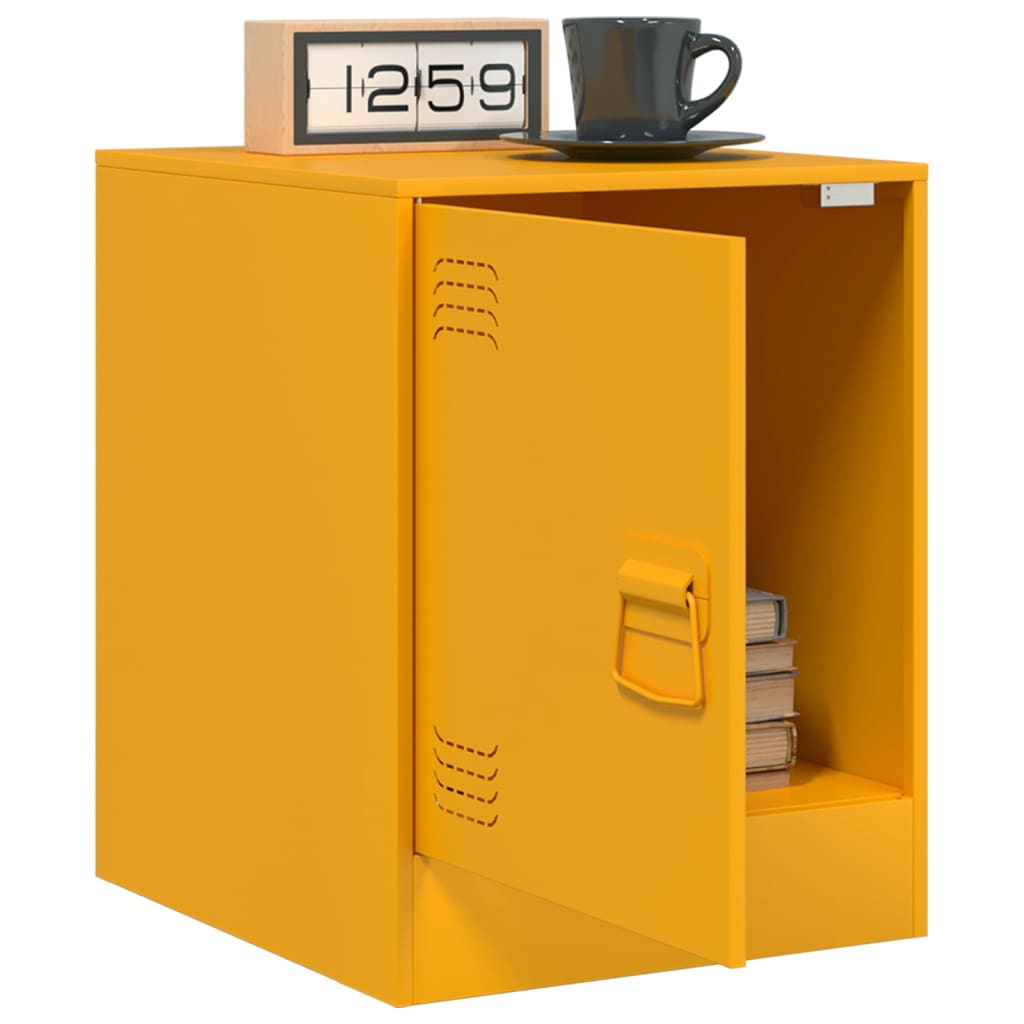 Nightstands 2 Pcs. Mustard Yellow 34.5 X 39 X 44 Cm Steel