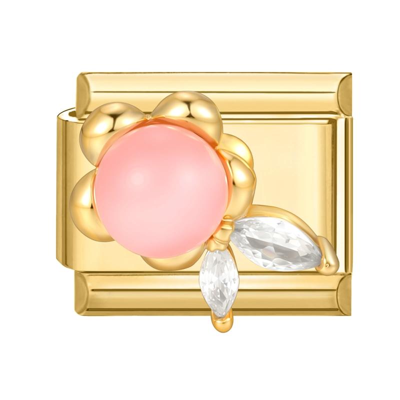 Vintage Golden Charm Zircon Butterfly Bow Cat Flower Italian Charm Links Fit 9MM Stainless Steel Bracelet Women DIY Making Gift