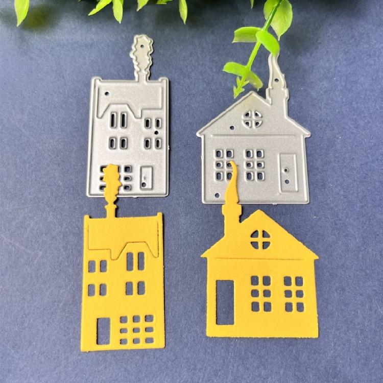 Dům Kovové Řezací Šablony Vylisovací Šablona Šablona Scrapbooking Karta Řezané Díly
