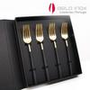 [belo Inox] Neo Black Gold Cake Fork 4P Set