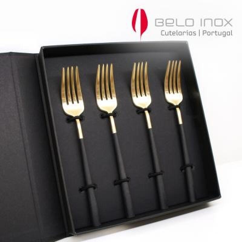 [belo inox] Neo Black Gold Cake Fork 4P Set