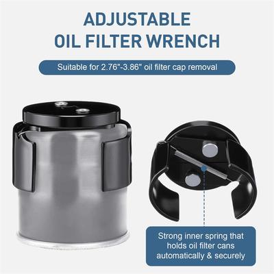 Adjustable Two Jaw Oil Filter Wrench Tool For Easy Oil Change Remove Install Filter Element Auto Maintenance Repair