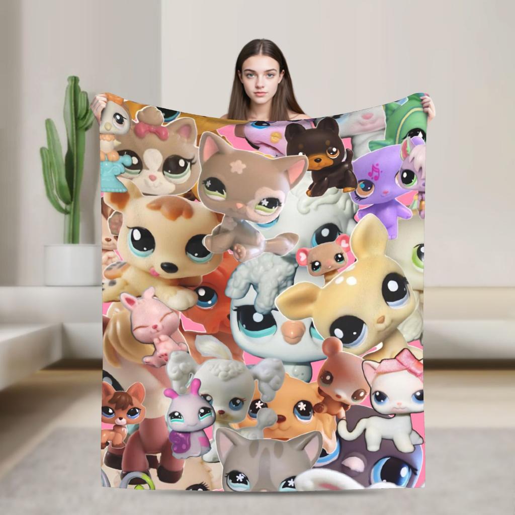 Littlest Pet Shop Antklodės Super Šilta Spausdinta Pliaušinė Antklodė Berniukui Mergaitei Sofai Kėdei Lovai Flanelinė Paklodė Lovos Užvalkalas