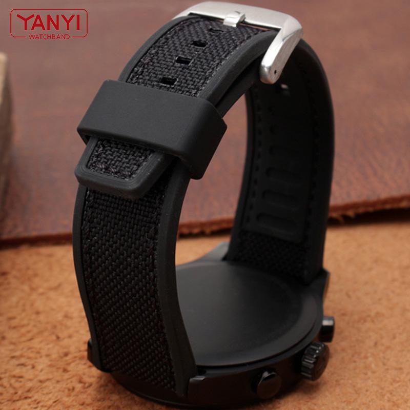 Verdicktes Nylonband mit Silikonkautschuk-Unterseite, 21 mm, 22 mm, für Seiko SUR325P1, Timex, Tissot-Uhrenarmband, Herrenarmband