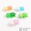 5pcs Cute Mini Fun Green Turtle Charms Animal Resin Pendant for Jewelry Making Accessories DIY Earrings Necklace Keychain