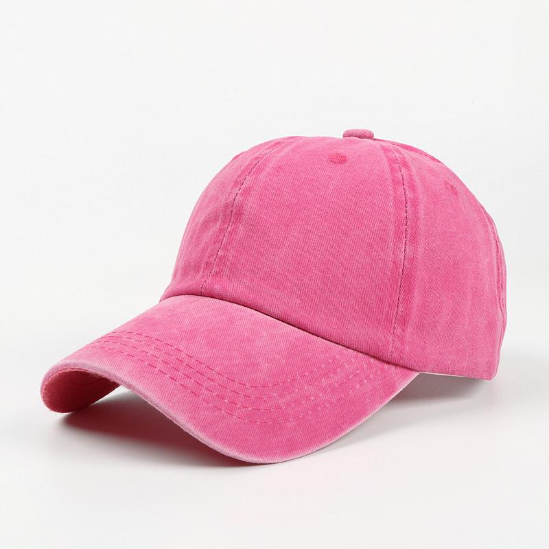 Washed Cotton Baseball Cap Men'S And Women'S Fashion Dad Hat Casual Retro Soft Top Curved Brim Solid Color Cap