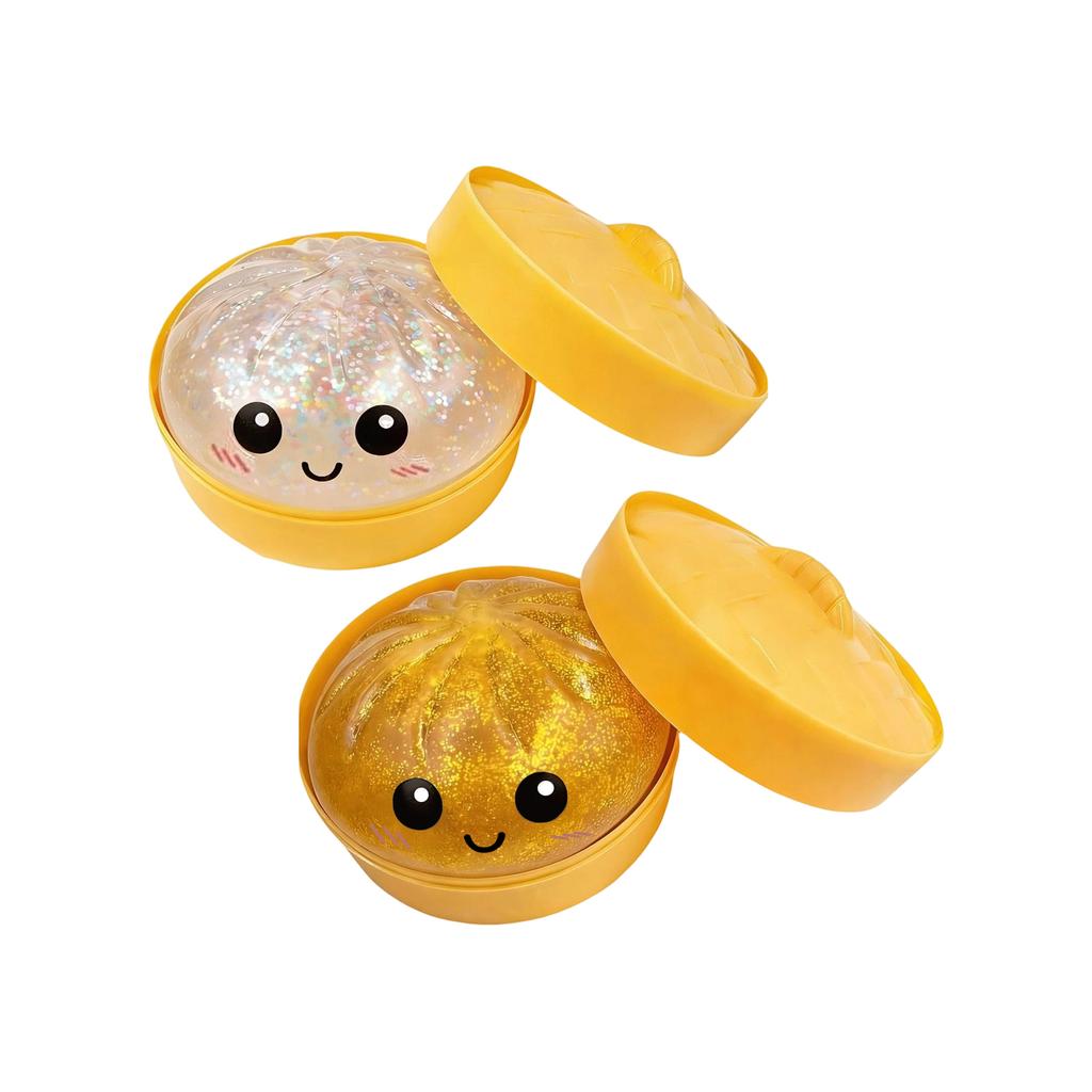 Colorful Glitter Dumpling Glitter Dumpling Squishy with Box Dumplings Sensory Squeeze Toy for Stress Relief Squeeze Dough Ball