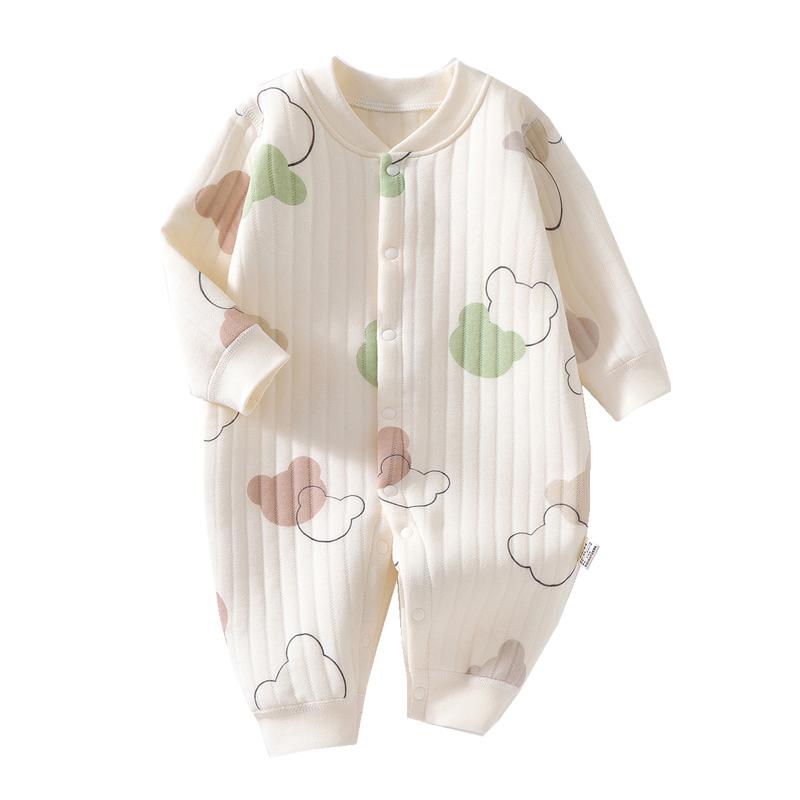 3 Layers Newborn Romper Cotton Bear Bunny Cartoon Baby Girl Jumpsuit Autumn Winter Toddler Outfit Infant Onesie Kids Boy Clothes