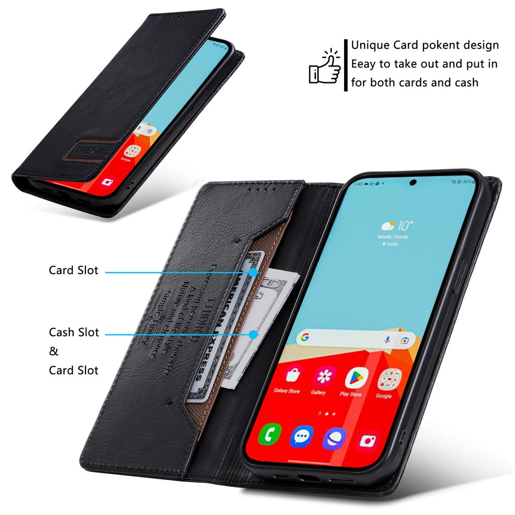 TTUDRCH Style 007 For Samsung Galaxy A17 Leather Case RFID Blocking Wallet Stand Phone Cover