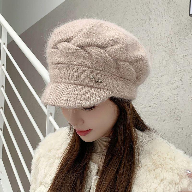 

Модная новая шапка Детская зимняя утолщенная теплая защита ушей Шапка из кроличьего меха Универсальная вязаная шерстяная шапка Light pink