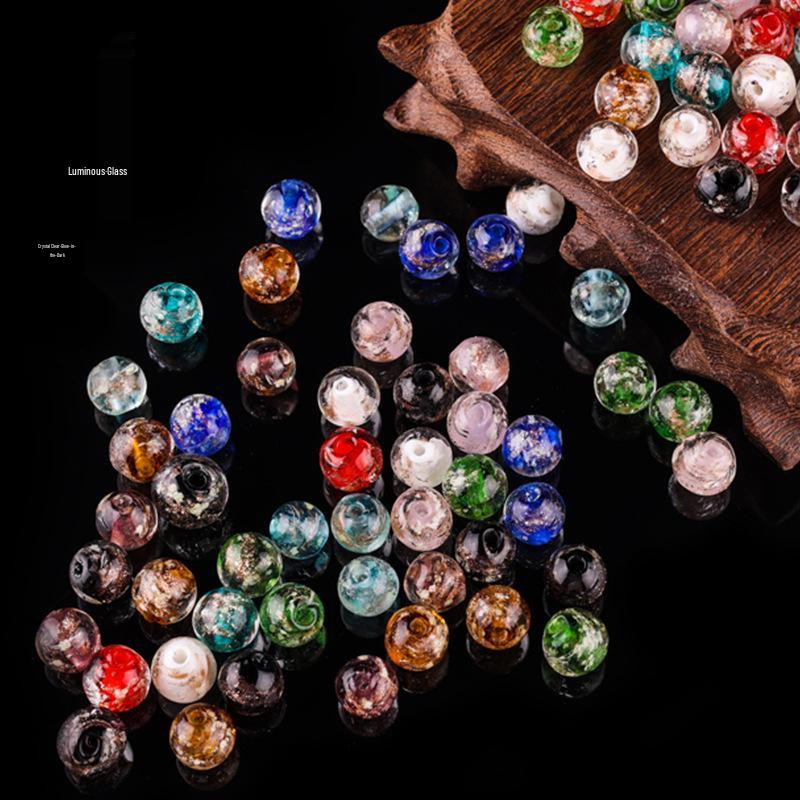 

Светящийся золотой песочный шарм-подвеска для ожерелья и браслета - Набор для изготовления бижутерии в древнем стиле 8mm/10 pieces per pack розовый