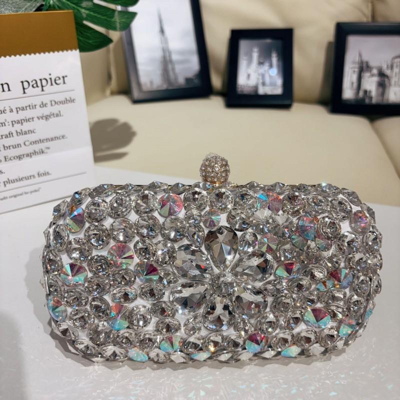 Elegant Rhinestone-Embellished Chain Shoulder Bag Women Butterfly Shape Hard PVC Evening Clutch In Black Gold