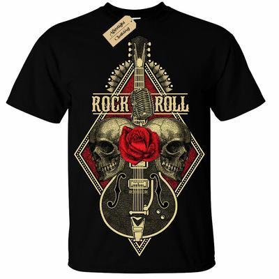 Rock N Roll Guitar Skull Metal Band Death Heavy Music Guitarist Unisex T-Shirt