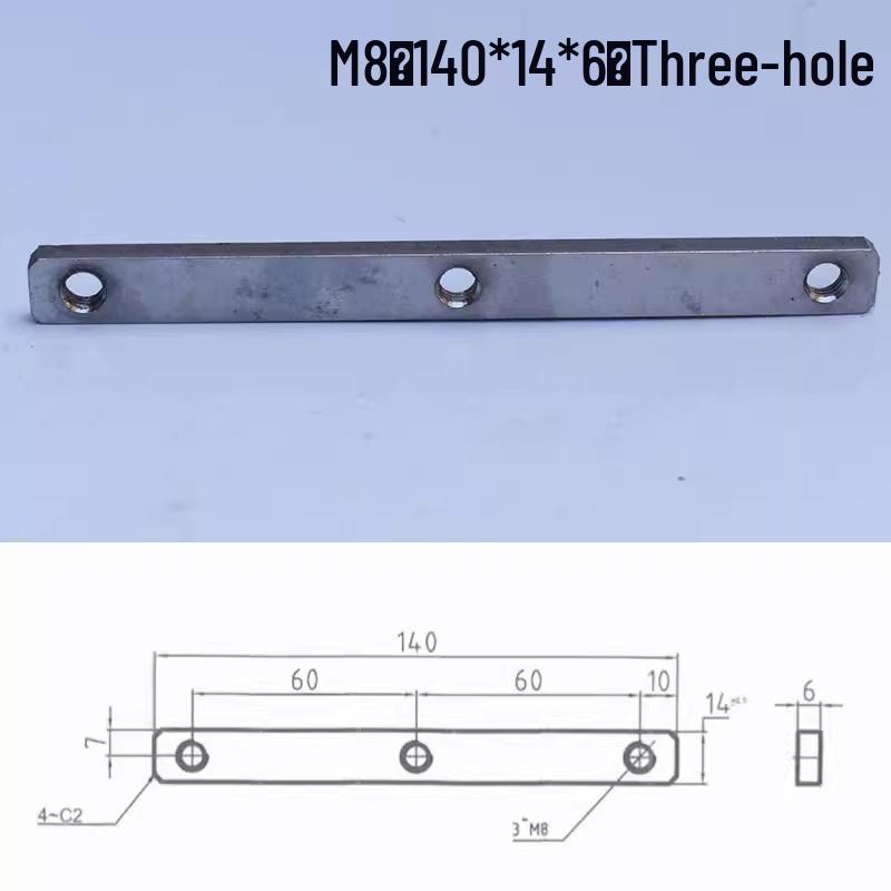 304 Stainless Steel Multi-hole Rectangular Nut for Aluminum Profiles, Square Double Hole, Available In Sizes M4, M5, M6