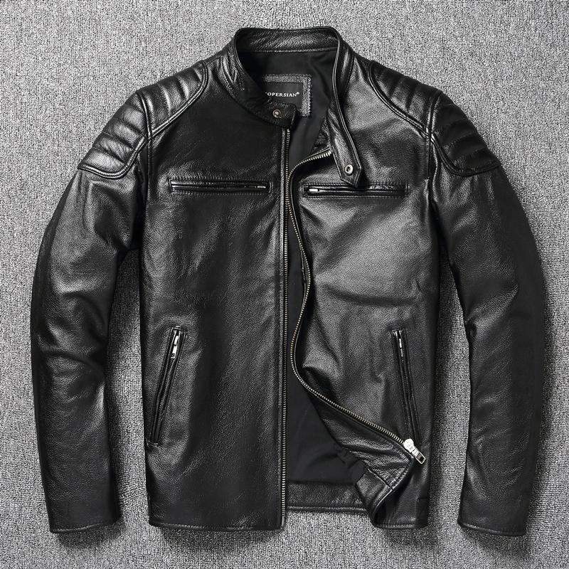 

Китайский размер натуральная кожаная куртка мужская 100% натуральная коровья кожа натуральная кожа куртки Slim Fit мотоциклетная куртка мужская байкерская куртка осень 3XL