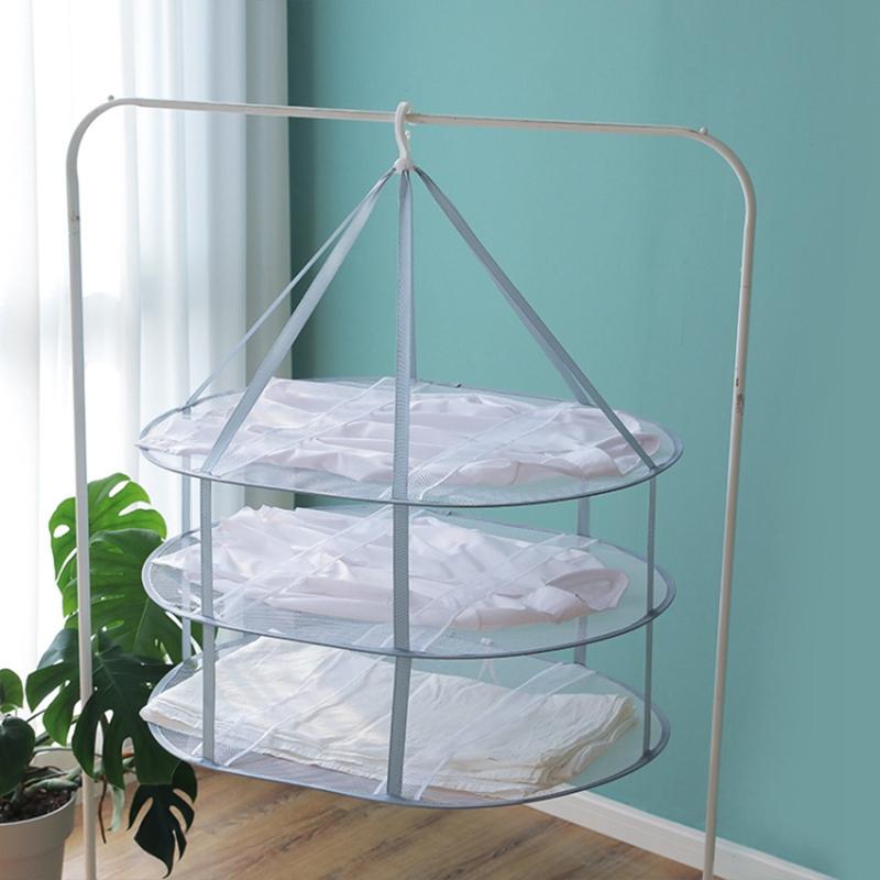 

61x76CM Super Large Polyester+Stainless Steel Hanging Mesh Dryer Single-Layer Drying Rack Drying Net Pouch Type A