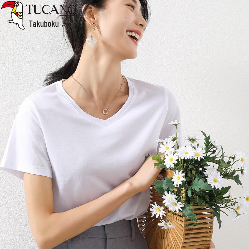 Women's Pure Cotton V-Neck Short Sleeve T-Shirt