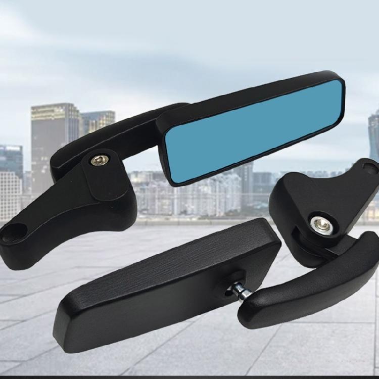 Motorcycle Scooter Rectangle Rearview Mirror Angle Adjustable Handlebar Mount Mirrors Blue Glass Rear View Mirror