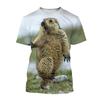 Maglietta Stampata 3D Marmotta Carina Uomo Donna Girocollo T-shirt Casual Stampa Animale Selvatico Manica Corta T-shirt Moda Oversize Abbigliamento Bambino