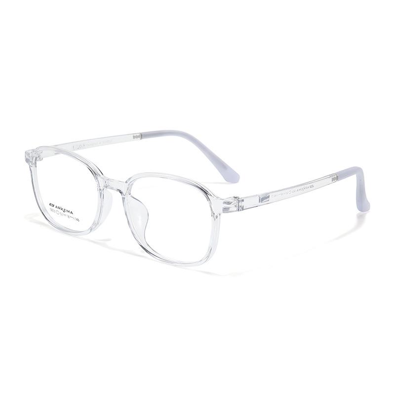 Trendy TR90 Oval Ultra-Light Transparent Glasses Frame for Teens - Myopia Compatible