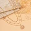 Elegant Sun Pendant Necklace - Layered Handmade Gravel Chain Style