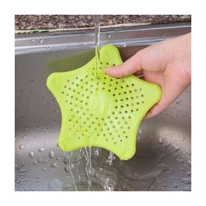 Filtre à évier - Étoile - Ventouse - Plastique - 15,5 x 13 cm