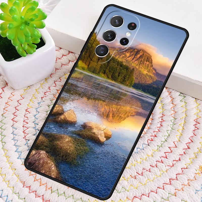 Mountain Reflection By The Lake Silicone Phone Case For Samsung Galaxy Note 10 Pro S26 S25 S24 S23 S22 S21 Plus Ultra Capa Cover