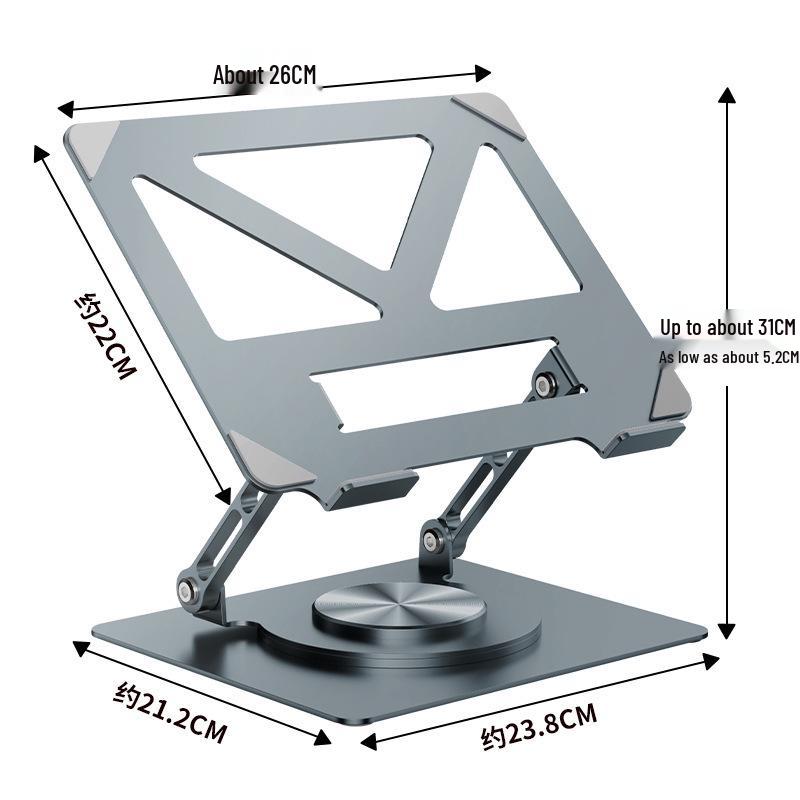 Adjustable Vertical Rotating Laptop Stand with Heat Dissipation & Foldable Design