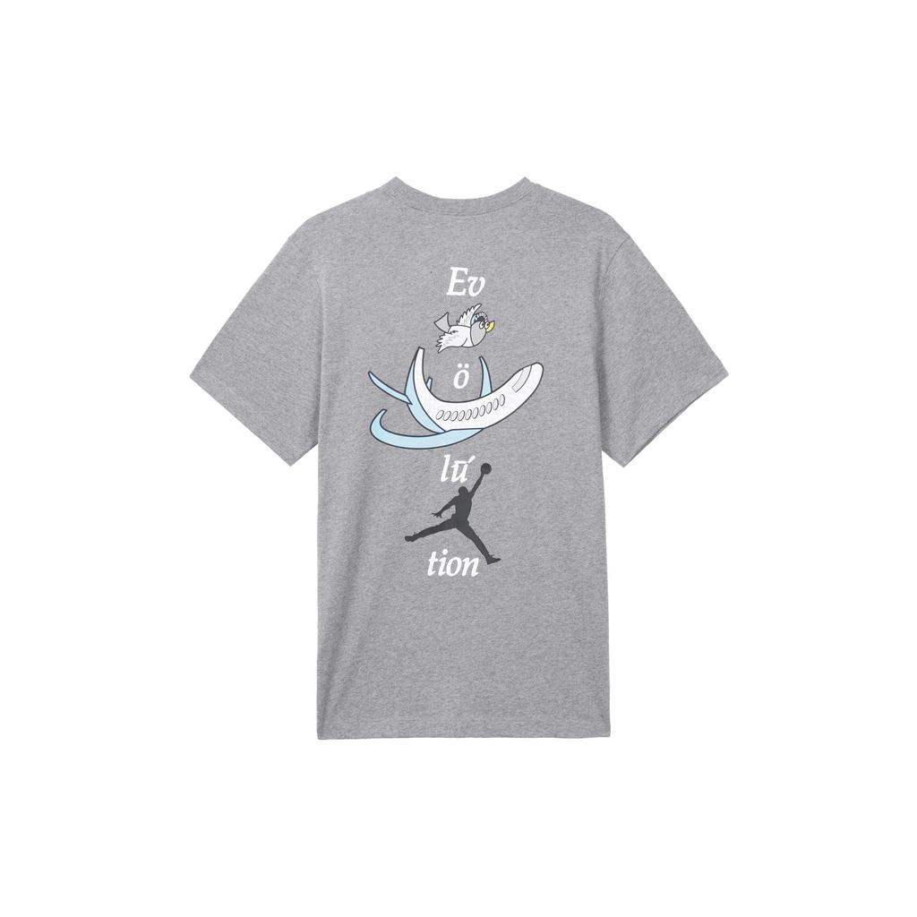 Jordan Jumpman T Shirts Men's Gray Crew Neck Moderate Straight Fit FB7469-091