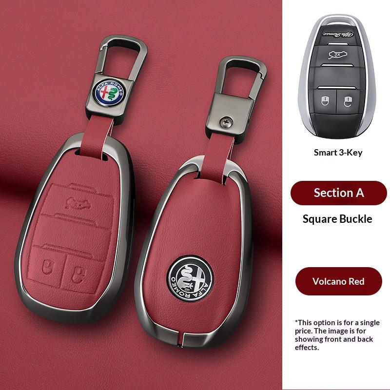Car Remote Key Case Cover Shell Protector Keyless For Alfa Romeo Giulia 2015 +Stelvio 2016+ Spider Etcetera Car Key Bag Keychain wnp522