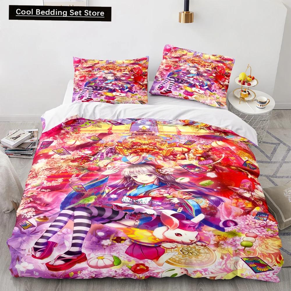 Anime Kawaii Sexy Girl Bedding Set,Duvet Cover Comforter Bed Set Quilt Cover Pillowcase,King Queen Twin Size Boys Girls Adults