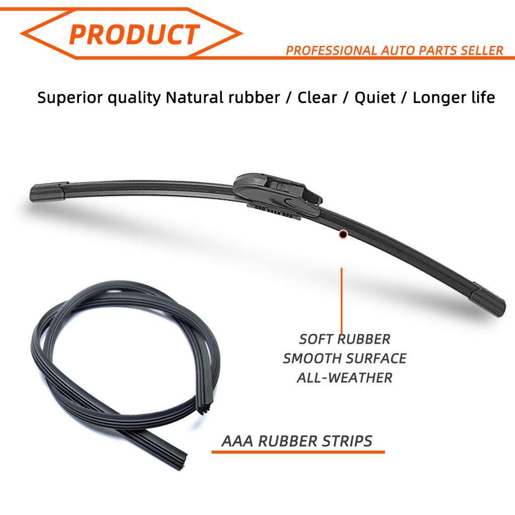 Wiper Blade Universal General J U Hook 13"14"16"17"18"19"20"21" 22" 24" 26"28" Windshield Windscreen Rubber Car Accessories