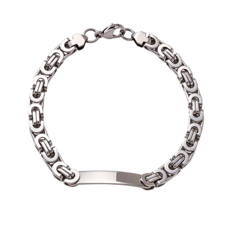 Stainless Steel Men Curved Plate Bracelet Titanium Steel Fashion Jewelry Gift for Him Trendy Accessories