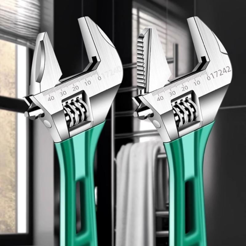 6/8inch Adjustable Wrench Professional Shifters Spanner with Wide Calibers Opening for Household