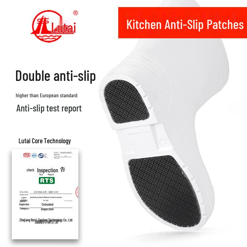 Lutai EVA Mid-Calf Rain Boots - Wear-Resistant, Comfortable, Waterproof, Oil-Proof, Non-Slip Shoes for Chefs.