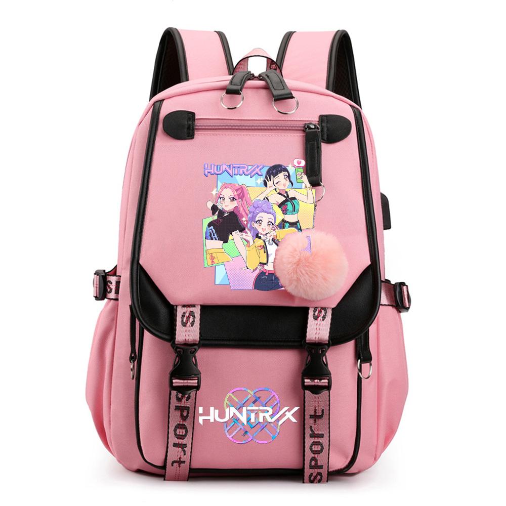 Anime Niedlich Cartoon Kpop Bedruckter Rucksack Schultasche für Teenager Schüler Mädchen Junge Buchtasche Große Kapazität Reisetasche Kindergeschenk Rucksack