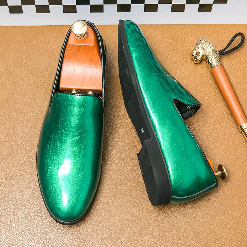 Luxury Social Loafers Original Leather Shoes for Men Designer High-end Quality Green Moccasins Street Party Driving Shoe