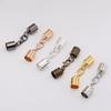 10pcs/lot Leather Cord Bracelet Lobster Clasps Hooks 2.5 3 4 5 6 7 8 9 10mm Crimp End Tip Caps Connectors For DIY Jewelry Making