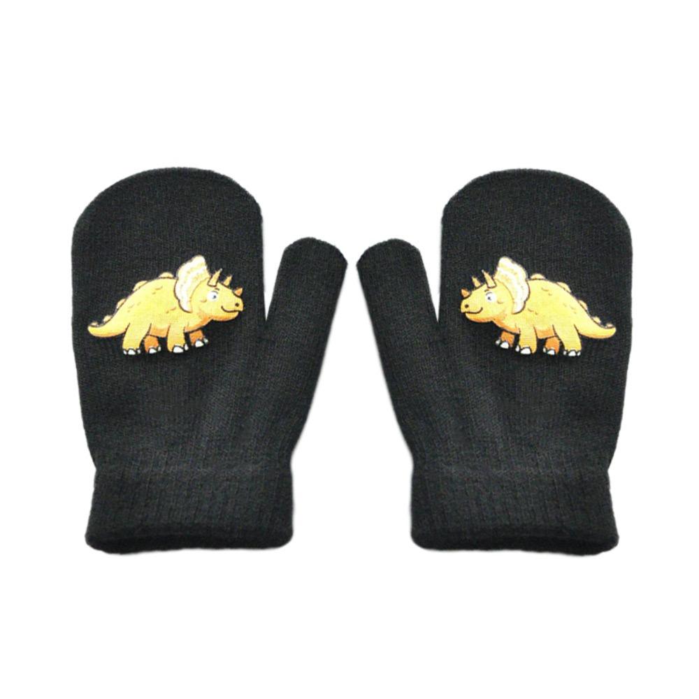 Winter Thicken Velvet Children Baby Gloves Keep Warm Soft Full Finger Mittens Elastic Cartoon Winter Gloves