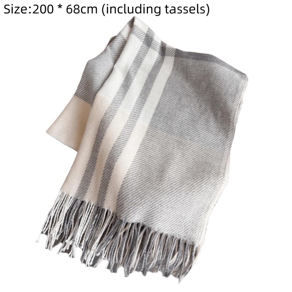 Long Length Warm Scarf Imitation Wool Texture Autumn Winter Scarf Wool Texture Scarf Women