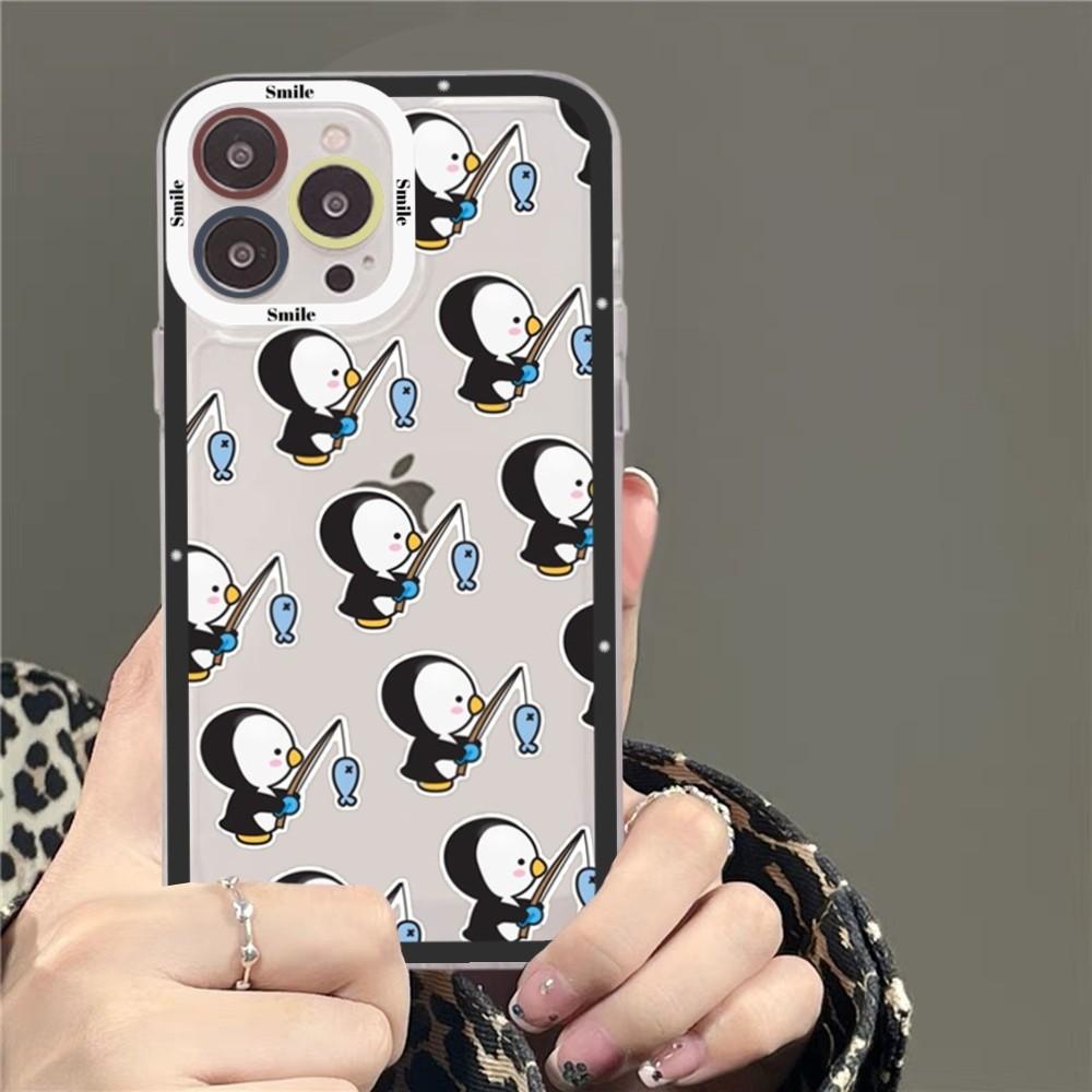 Pinguin Kawaii Cartoon Handyhülle Für Samsung S 20 21 22 23 lite plus ultra Klar Mobile Abdeckung Funda
