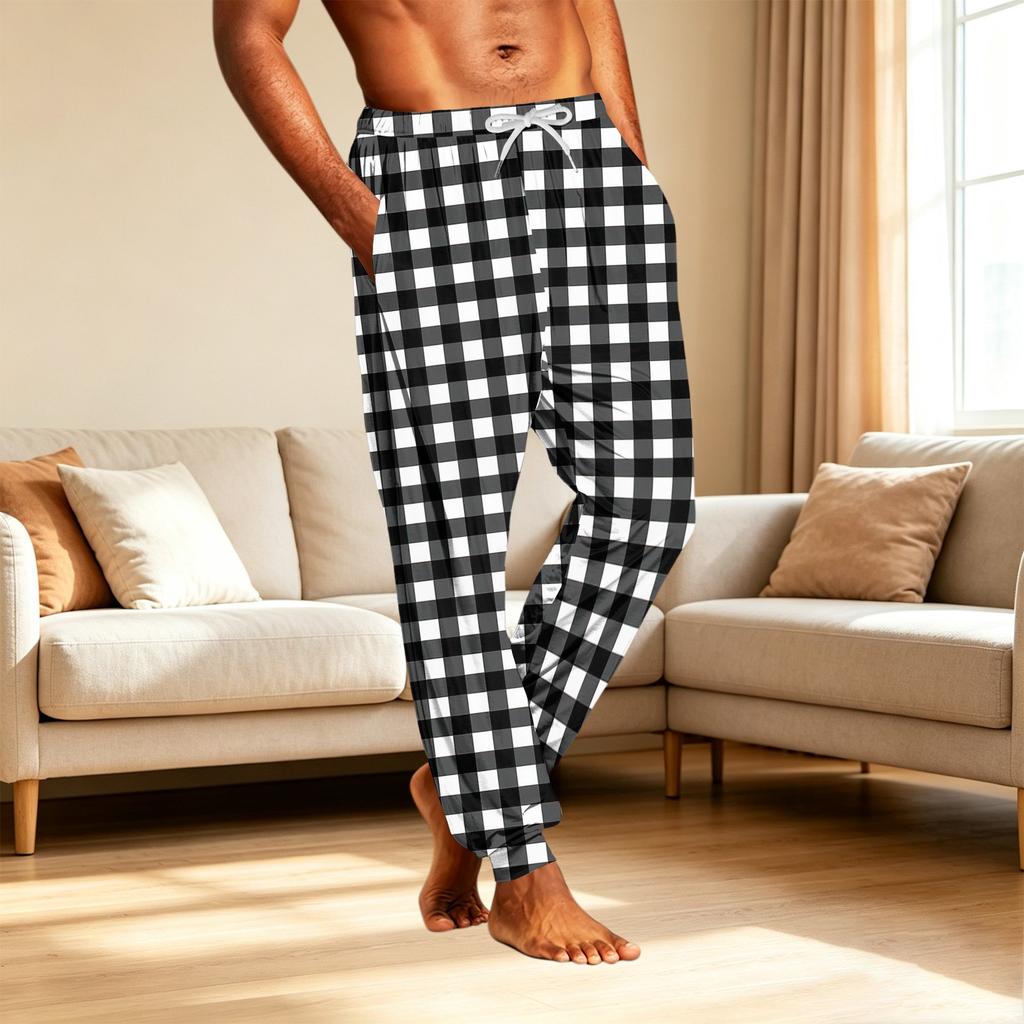 Men's Pajama Pants with Pockets - Casual Pants for Home Sleepwear