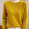 Women's Soft Fluffy Wool Round Neck Sweater - Casual Style for Autumn & Winter 2025