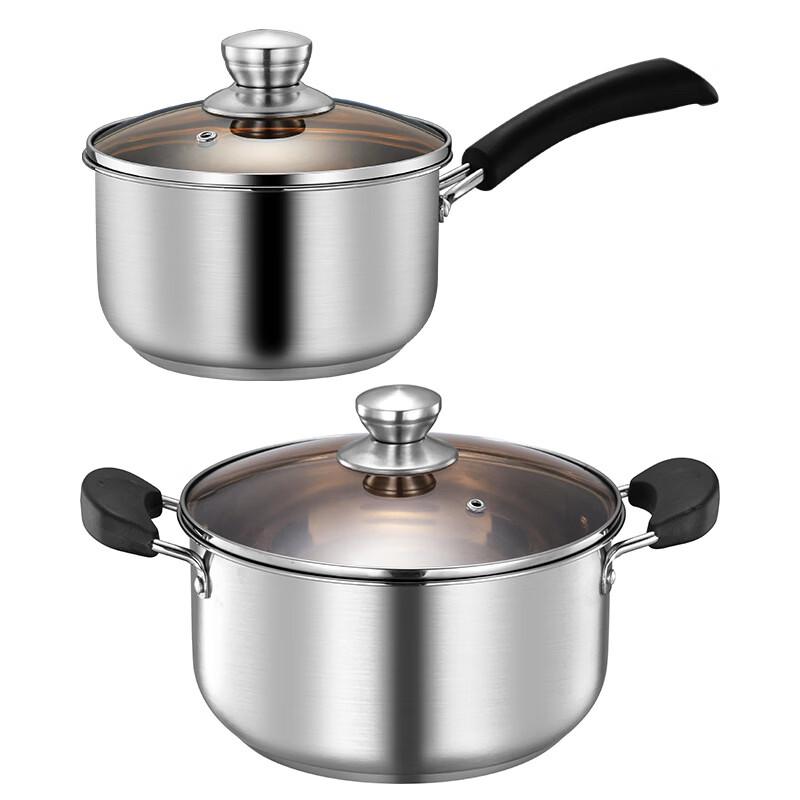 ZISIZ Stainless Steel Cookware Set (Milk Pot & Soup Pot)