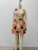 2025 Women's Sexy Dress with 3D Floral Embroidery