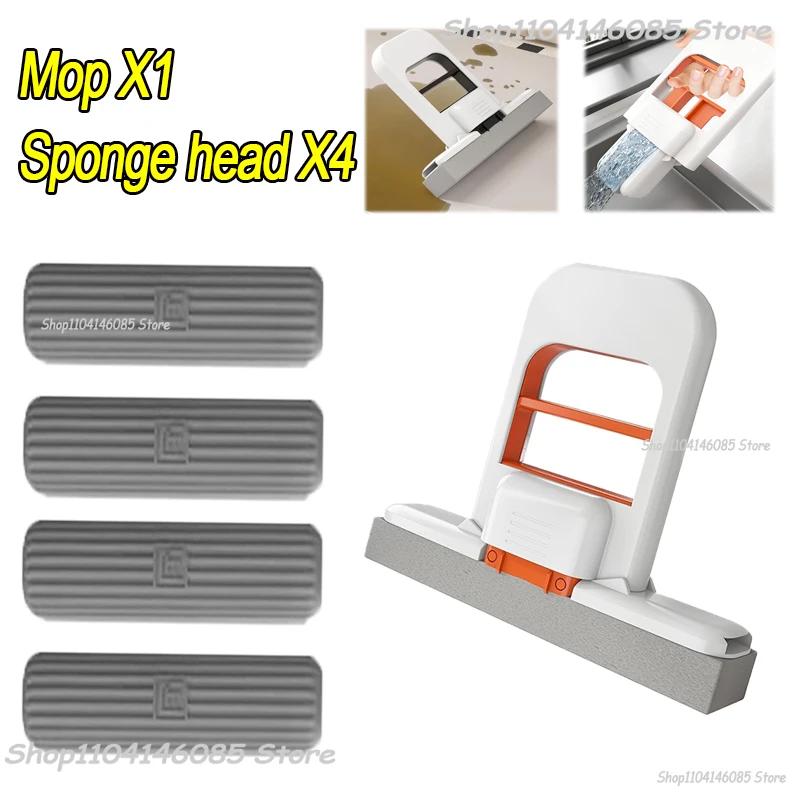 Portable Handheld Cleaning Mop Mini Foldable Desktop Mop Home Replacement for Bathroom Kitchen Desktop Glass Living Room Car