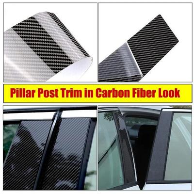 Auto Tür Fenster Säule Beiträge Trim Carbon Faser Schwarz Aufkleber Für BMW 5 Series E60 4DR 2003 2004 2005 2006 2007 2008 2009 2010